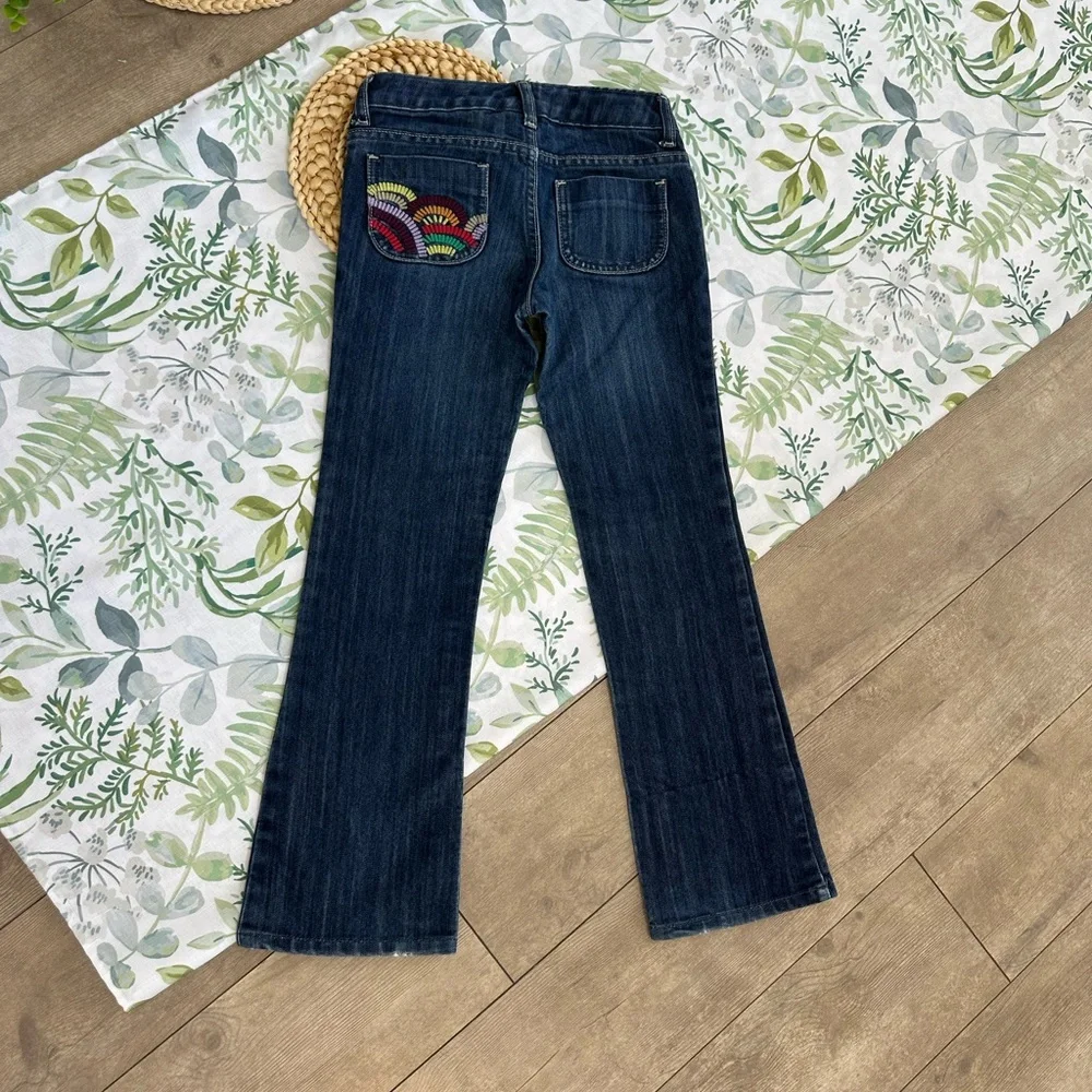Old Navy Navy Boot-Cut Jeans with Multicolor Embroidery
